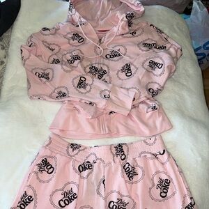 Diet Coke Pink Heart Coquette lounge wear Pajamas HTF Viral 💝💝